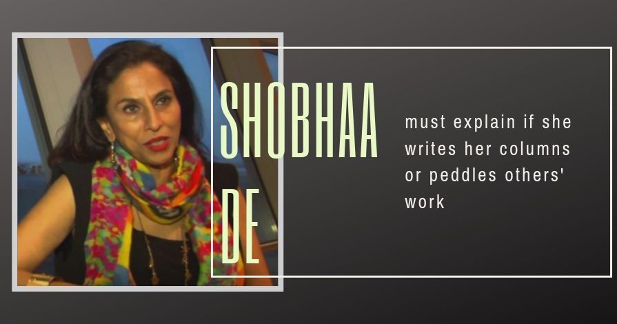 Is Shobhaa De the first name in a series of writers/ artists/ others who are on the payroll of ISI/ Pakistan?