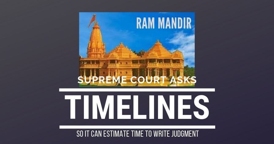 In the Ayodhya case, the Supreme Court has asked various parties to submit their argument timelines so it can guess the time left to write the judgment