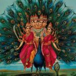 Skanda with his consorts (Painting by Raja Ravi Varma)