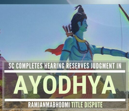 With the hearings in the Ramjanmabhoomi title dispute in Ayodhya completed, the Supreme Court can be expected to deliver its judgment on or before Nov 15th