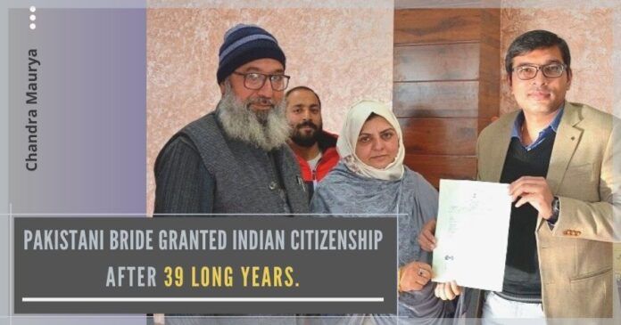 After a long wait of 39 years, a Pakistani national, living in Poonch, has been finally granted Indian citizenship.