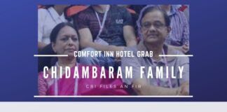 More trouble for Chidambaram and his wife Nalini as CBI registers an FIR in the Tirupur Comfort Inn Hotel grab case