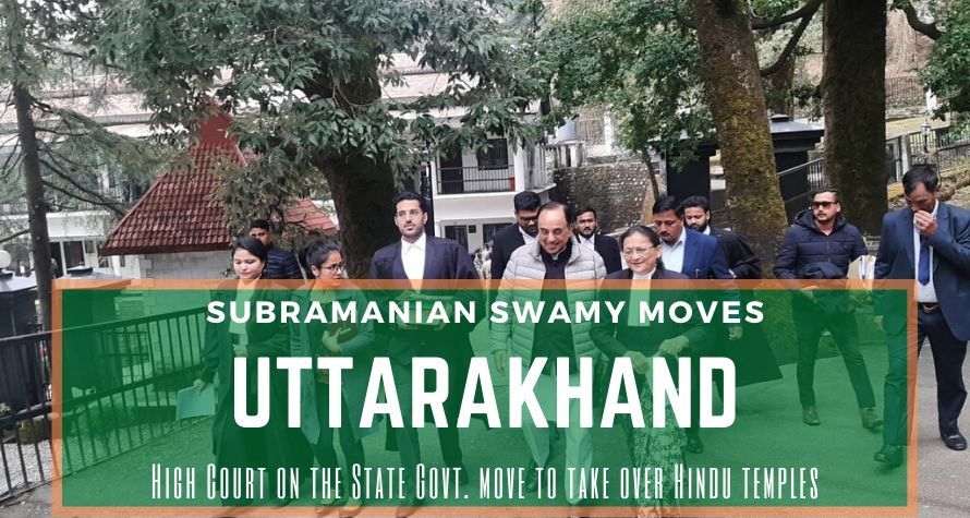 Dr. Swamy sets the ball rolling, challenging the law passed by the Uttarakhand government to take over Hindu temples