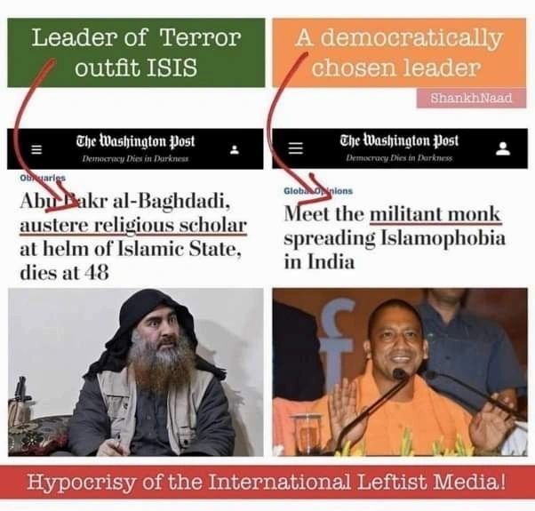 Glaring hypocrisy of narratives - an Islamic terrorist vs a Hindu monk