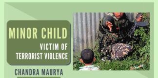For several minutes, a three-year-old minor child was seen making efforts, sitting over the bullet-ridden dead body of his maternal grandparent, to wake him up. Soon after spotting him, SHO of Sopore rushed towards him and escorted him to safety