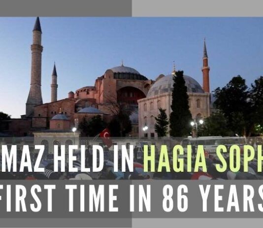 President Trump and Joe Biden both have not spoken on Hagia Sophia to the best of my knowledge