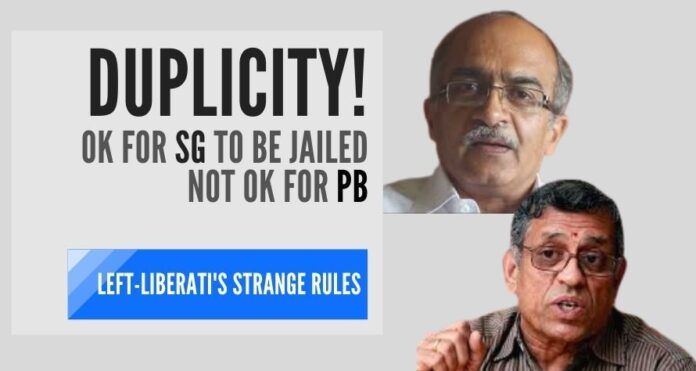 The Left-Liberati crying for Prashant Bhushan who was found guilty of Contempt of Court. But where were they when Gurumurthy was facing two contempt charges for criticizing Justice Muralidhar?