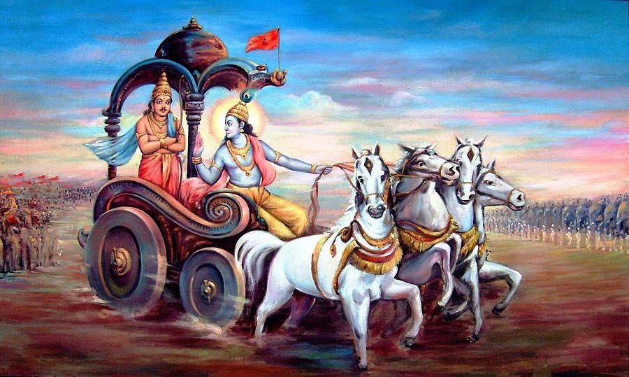 Figure 1. Bhagavad Gita (Geethopadesham) is a painting by Dileep