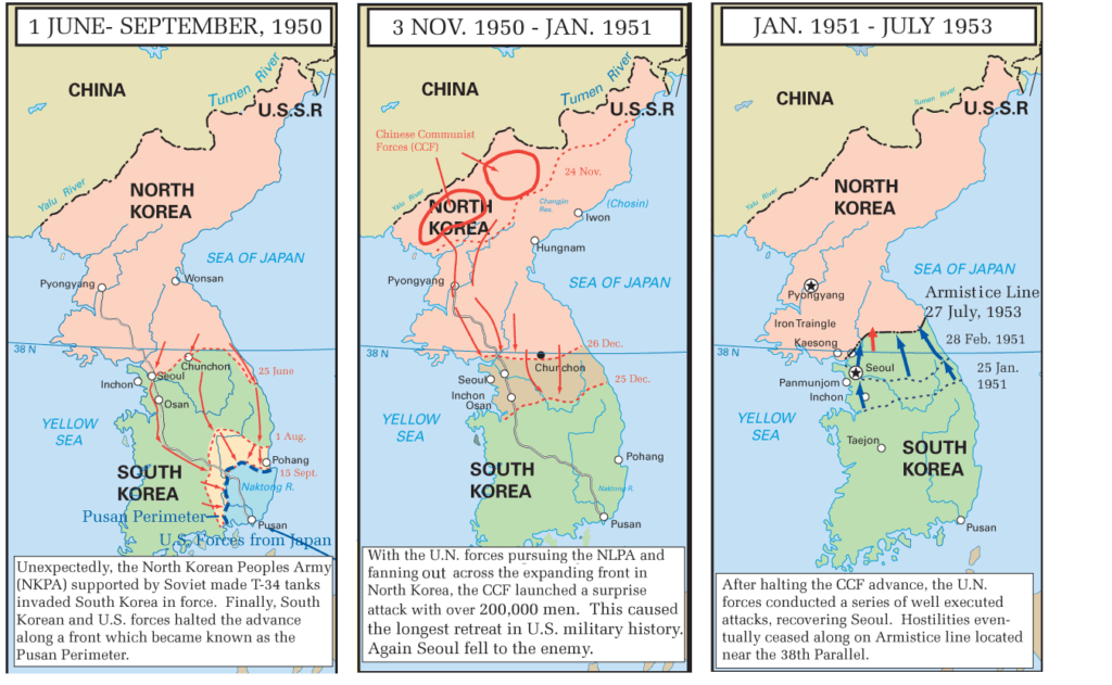 Map of Korean Summer of 1950-53