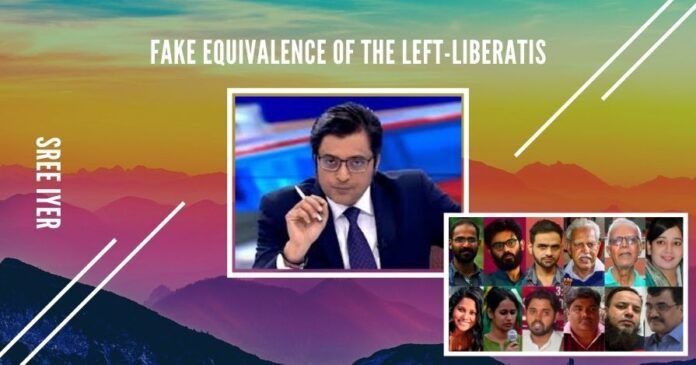 Another sleight of hand attempt by the Left-Liberati to try and equate bail of Arnab with those in gaol under UAPA