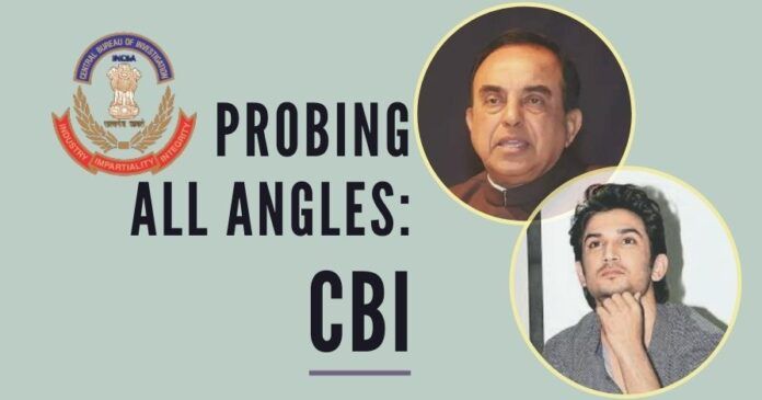 CBI responds to Dr Swamy’s letter, says all angles being probed in the mysterious death of Sushant Singh Rajput