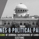 In a rare decision, the Supreme Court fines several parties for not declaring criminal backgrounds of candidates
