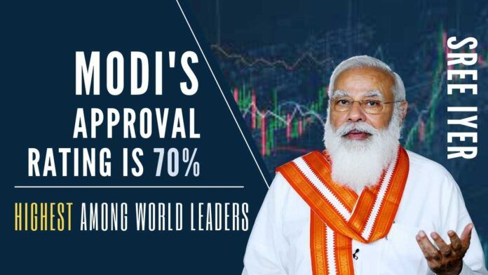 A website dedicated to tracking the approval rating of Global leaders ranks Modi the most popular