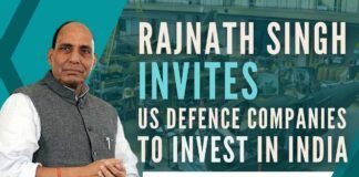 India’s Defence Minister invites US Defence companies to forge joint ventures