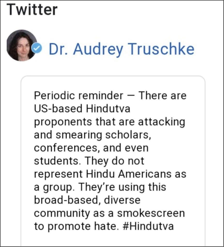 Audrey Trushke, a "Scholar-Activist" promoting hate, discrimination & genocide against Hindus