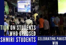In a shocking event, four UP, Bihar students who opposed Kashmiri students for celebrating Pakistan's win were expelled from the hostel