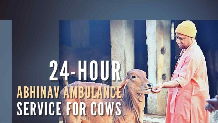 State Minister Laxmi N Chaudhary said Uttar Pradesh government is planning to launch a 24-hour ambulance service for the treatment of cows