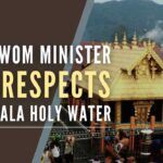 The act has created a furore in social media with many accusing the Minister of "disrespecting" the holy water