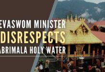 The act has created a furore in social media with many accusing the Minister of "disrespecting" the holy water