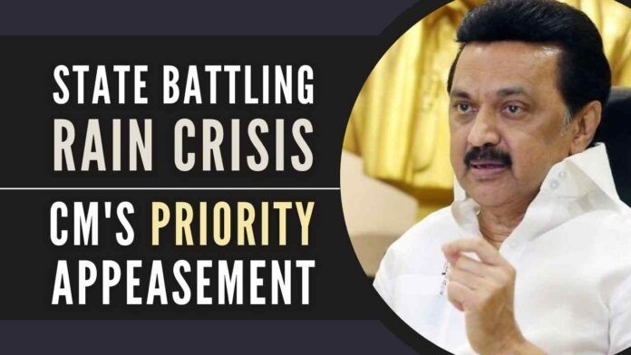 Stalin prioritizes appeasement over the massive Chennai rain crisis; urges PM Modi to re-include Chennai as Haj embarkation point