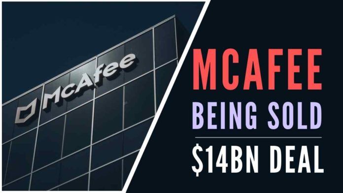 Security software company McAfee announced that it has entered into a definitive agreement to be acquired by an investor group for more than $14 billion