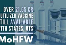 More than 21.65 crore balance, unutilized vaccine doses are still available with the states and Union Territories, the Health Ministry said