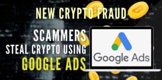 Users get scammed and their crypto’s get stolen by a new hacking method through Google Ads