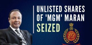The assets seized by ED are in the form of shareholdings of Muthu alias MGM Maran in four Indian companies