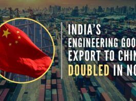 India's engineering goods shipments to China more than doubled in November this year to $434.6 million, the EEPC India said on Friday