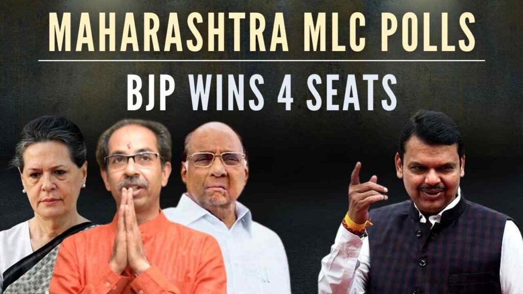 In a major setback to the MVA Govt, BJP wins 4 out of 6 MLC seats PGurus