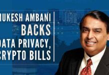 The proposed Data privacy and Cryptocurrency bills get a thumbs up from Mukesh Ambani