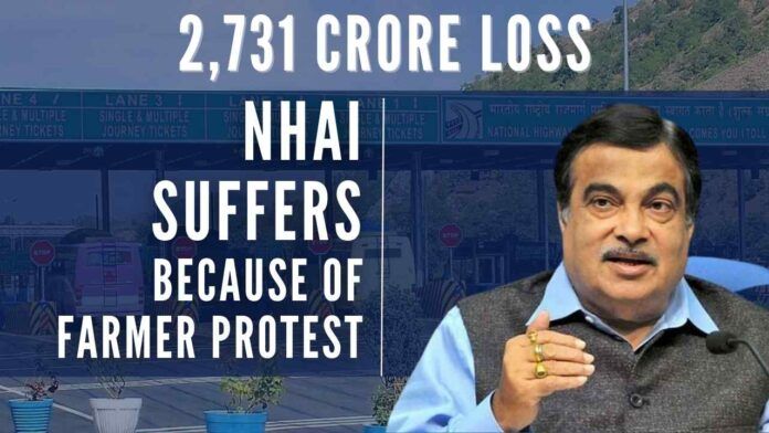 Overall 60 to 65 NH toll plazas were affected due to farmer agitation resulting in loss of toll collection, says Nitin Gadkari