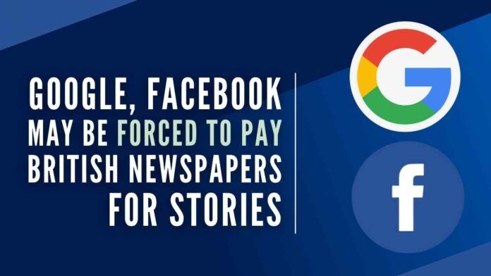 Google and Facebook took about four-fifths of the £14 billion spent on digital advertising in the UK in 2019, while national and local newspapers took less than four percent