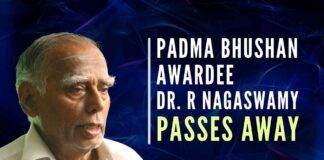 One of the brightest stars in Archaeology, Art, and Dance forms, Dr. R Nagaswamy has passed away