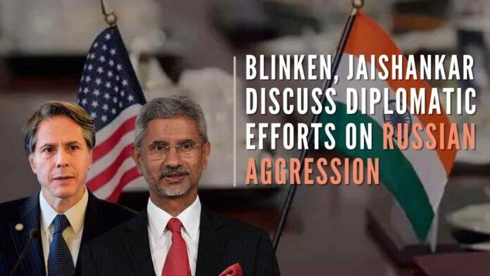 This was the first in-person meeting between Jaishankar and Blinken since they met in October in Rome on the sidelines of the G20 meeting