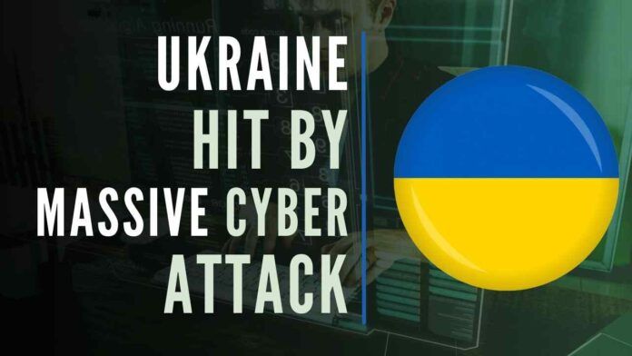 On some of the websites, a text in 3 languages -- Ukrainian, Polish, and Russian -- stated that all data uploaded to the network by Ukrainians had become public