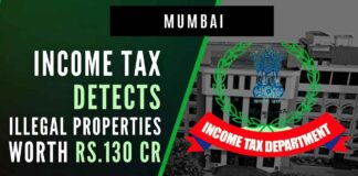 I-T official said that particulars of about three dozen immovable properties, worth Rs.130 crore have also been detected