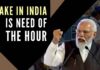 Laying stress on "Make in India", PM Modi urges the industry to take challenges and make efforts to cut imports of goods that can be manufactured in India