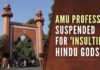 In a statement, the AMU administration and faculty 'strongly condemned the content' of a slide in his presentation