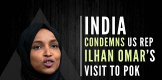 Calling the kind of politics practiced by US congresswoman Ilhan Omar ‘narrow-minded’, MEA condemned her visit to PoK as violative of India’s territorial integrity and sovereignty