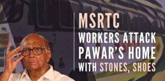 100’s of striking workers of the MSRTC held a protest, giving slogans against the NCP leader, saying that he has not done anything to resolve their issue