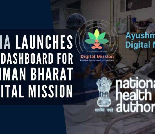 The ABDM public dashboard displays detailed information on the core registries under the mission - Ayushman Bharat Health Account numbers, Healthcare Professionals Registry, and Health Facility Registry