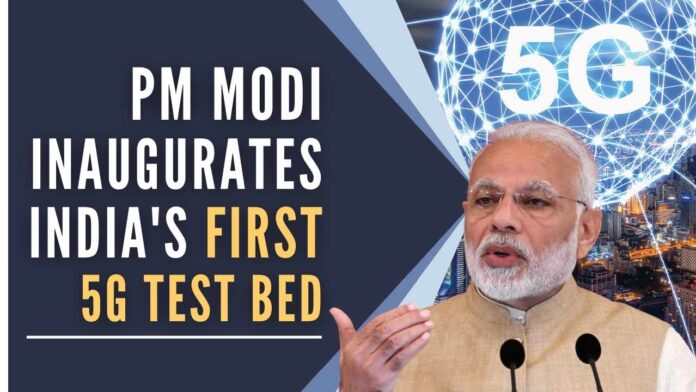 Prime Minister Modi dedicated an indigenous 5G test bed, in the form of 5Gi, to the nation during an event organized by the Telecom Regulatory Authority of India
