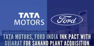 The MoU included land and buildings; vehicle manufacturing plant; machinery and equipment; and besides transfer of all eligible employees of Ford India's Sanand's vehicle manufacturing operations