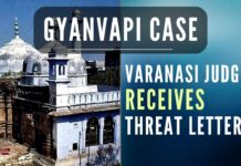 After receiving the threat letter through the registered post, the civil judge alerted the Additional Chief Secretary (home), DGP and CP, Varanasi