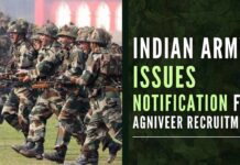The notification released by the Indian Army broadly outlines terms and conditions of service, eligibility, discharge, and other important information related to the Agniveer scheme