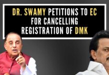 In his letter, Subramanian Swamy pointed out that since DMK is a registered political party, these kinds of atrocious statements by its leaders are a sheer violation of the Representation of Peoples Act