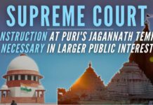 The top court said construction activity carried out by the Odisha government at Shree Jagannath temple in Puri to provide basic and essential amenities and cloakrooms is necessary for the larger public interest