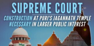 The top court said construction activity carried out by the Odisha government at Shree Jagannath temple in Puri to provide basic and essential amenities and cloakrooms is necessary for the larger public interest