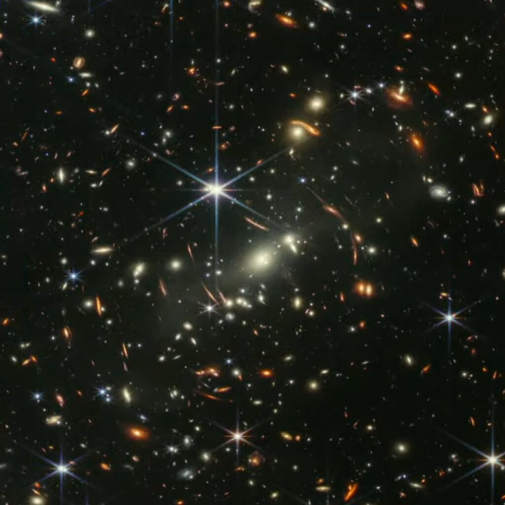 Galaxy cluster - First image by Webb telescope. Image credit: NASA and SPACE TELESCOPE SCIENCE INSTITUTE, USA